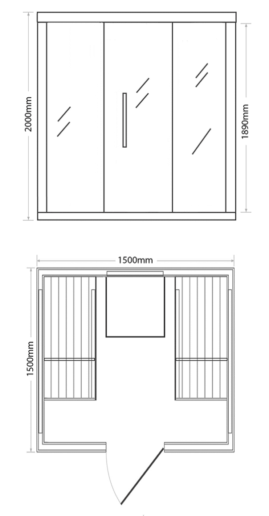 infinity sauna dimensions